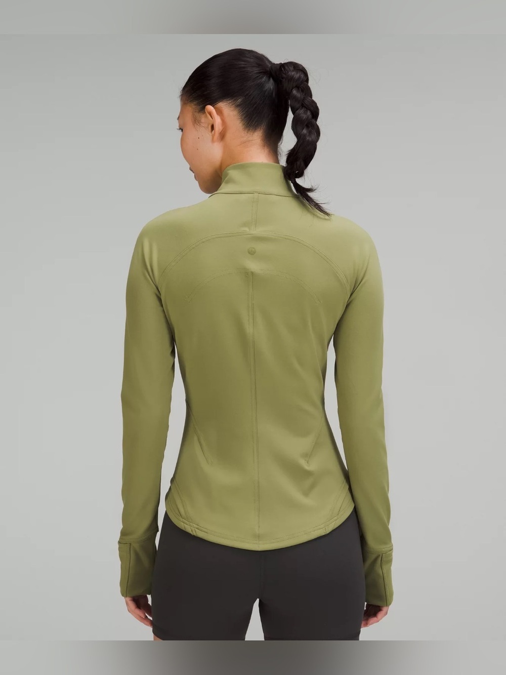 Lululemon Jacket Womens 8 InStill Bronze Green Full Zip Fitted - Picture 8 of 8